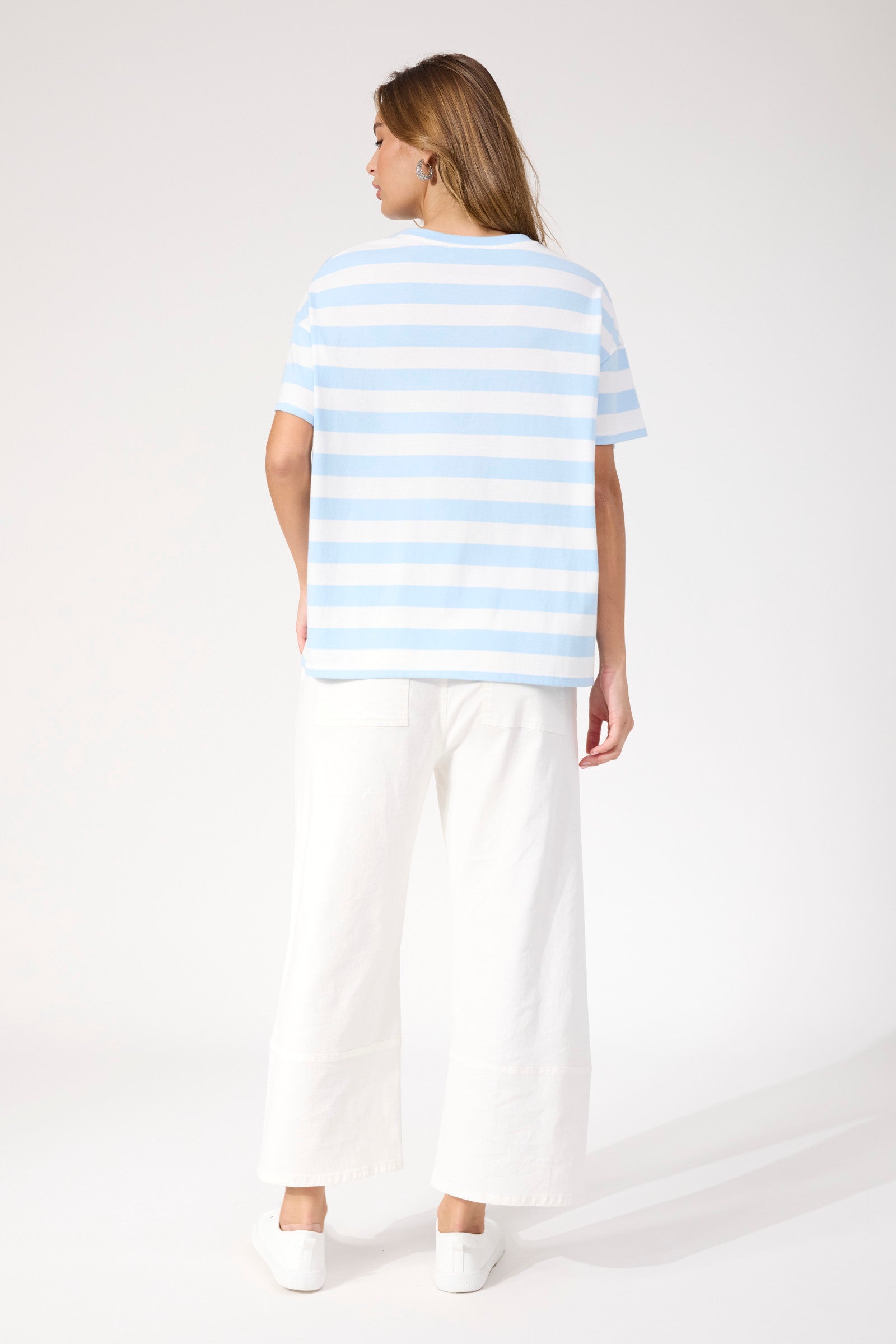 Columbus Stripe Tshirt - Baby Blue