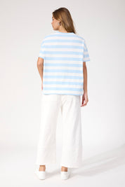 Columbus Stripe Tshirt - Baby Blue