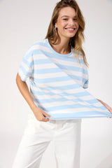 Columbus Stripe Tshirt - Baby Blue