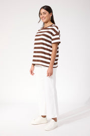 Columbus Stripe Tshirt - Brown
