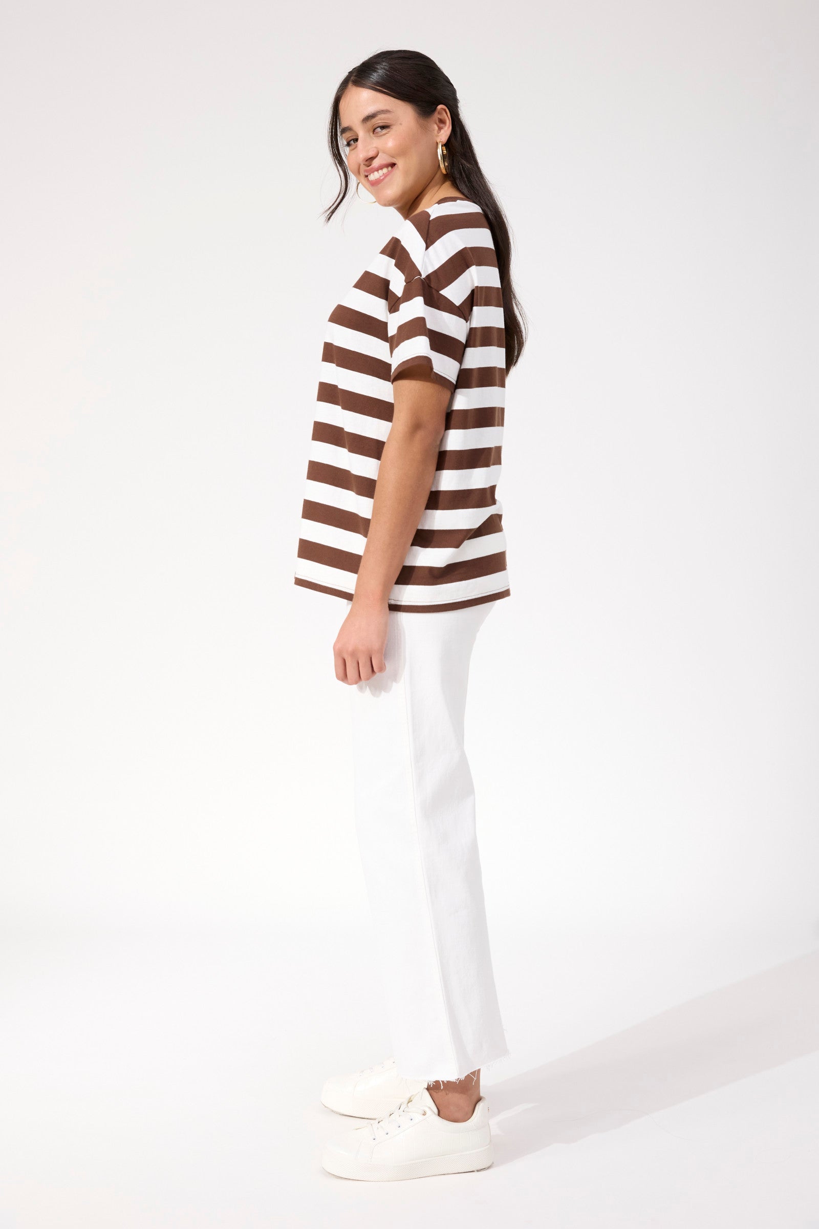 Columbus Stripe Tshirt - Brown