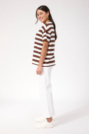 Columbus Stripe Tshirt - Brown