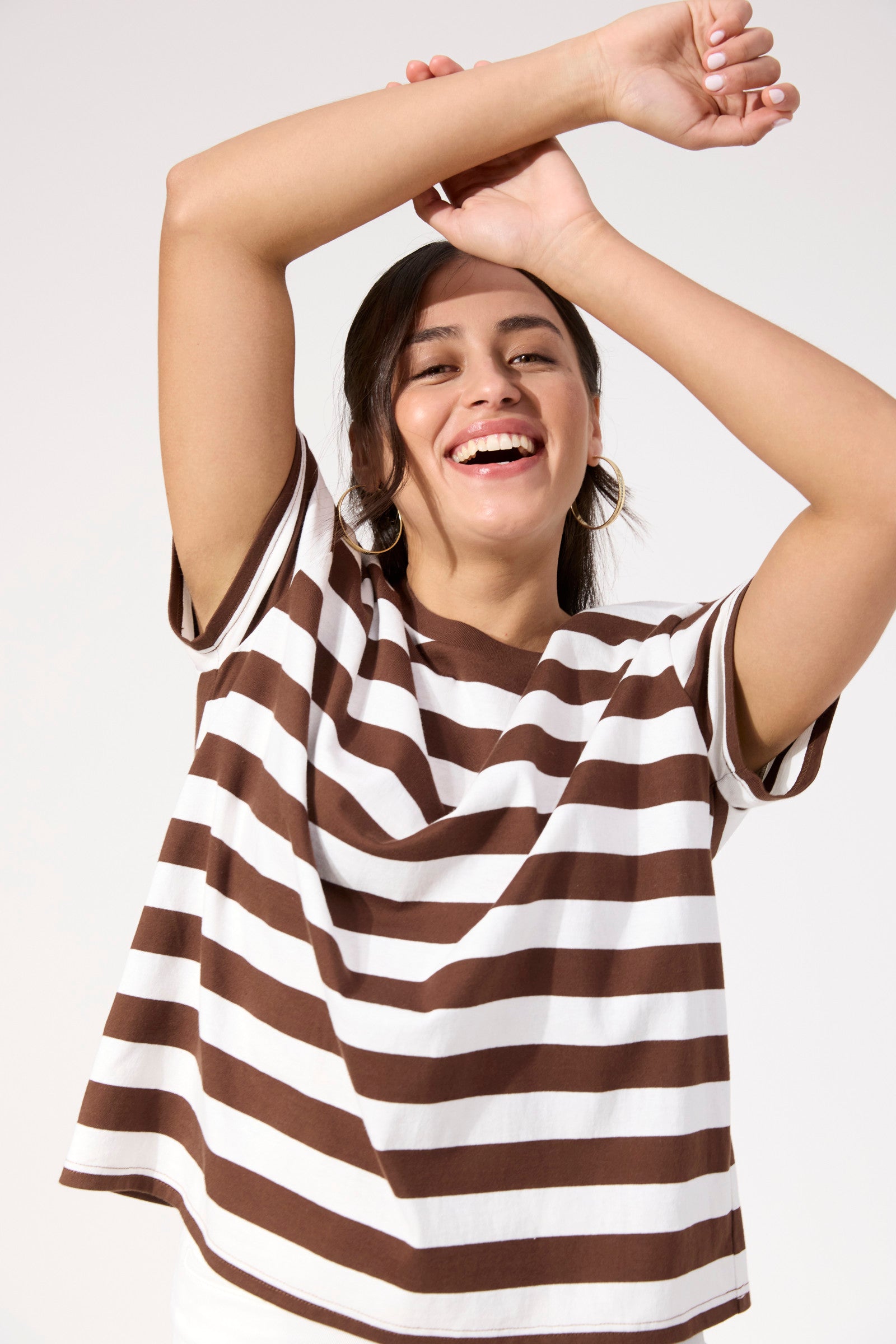 Columbus Stripe Tshirt - Brown