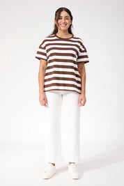 Columbus Stripe Tshirt - Brown
