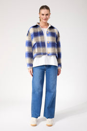 Fargo Cropped Jacket - Blue