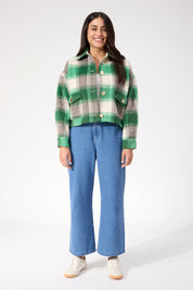 Fargo Cropped Jacket - Green