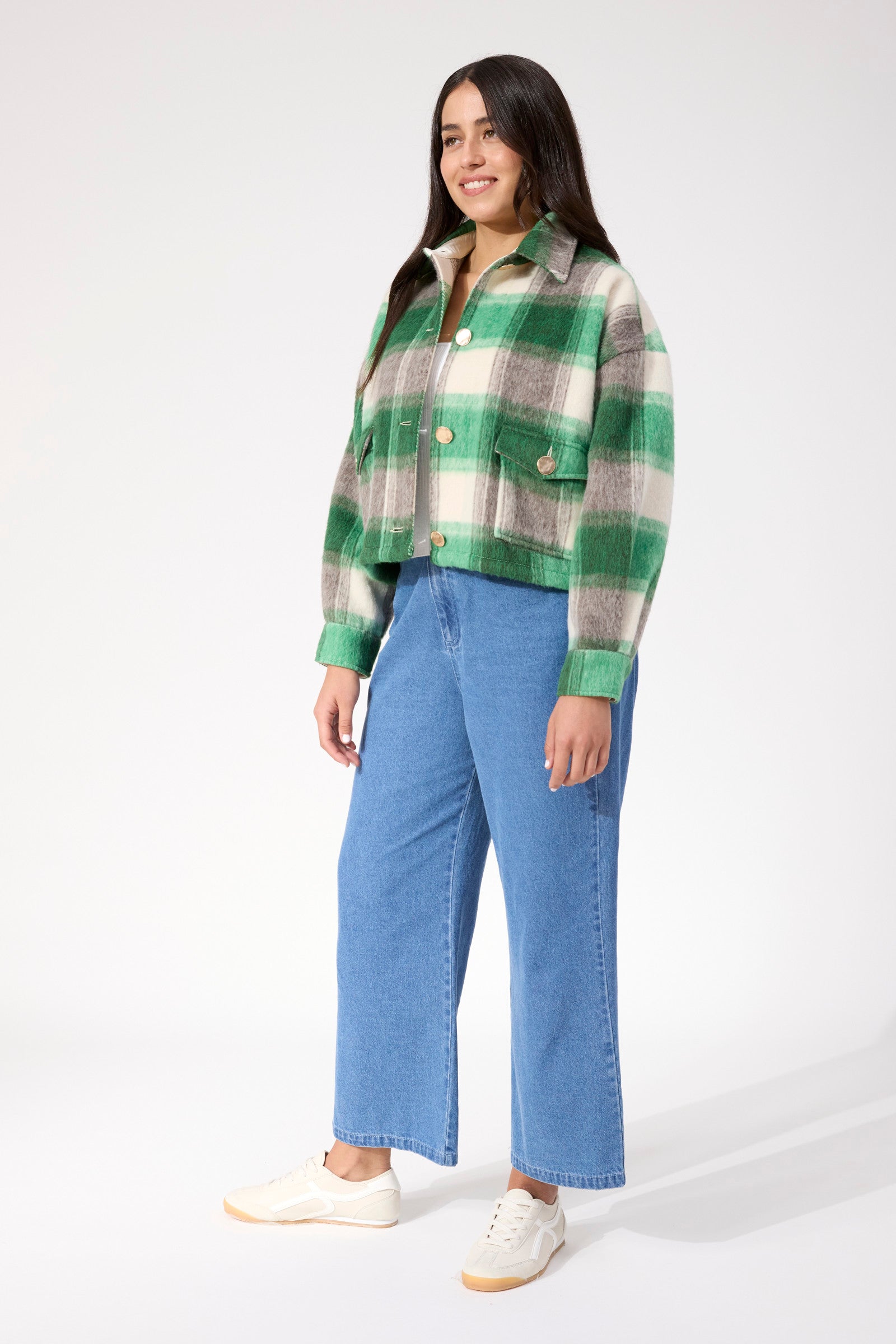 Fargo Cropped Jacket - Green