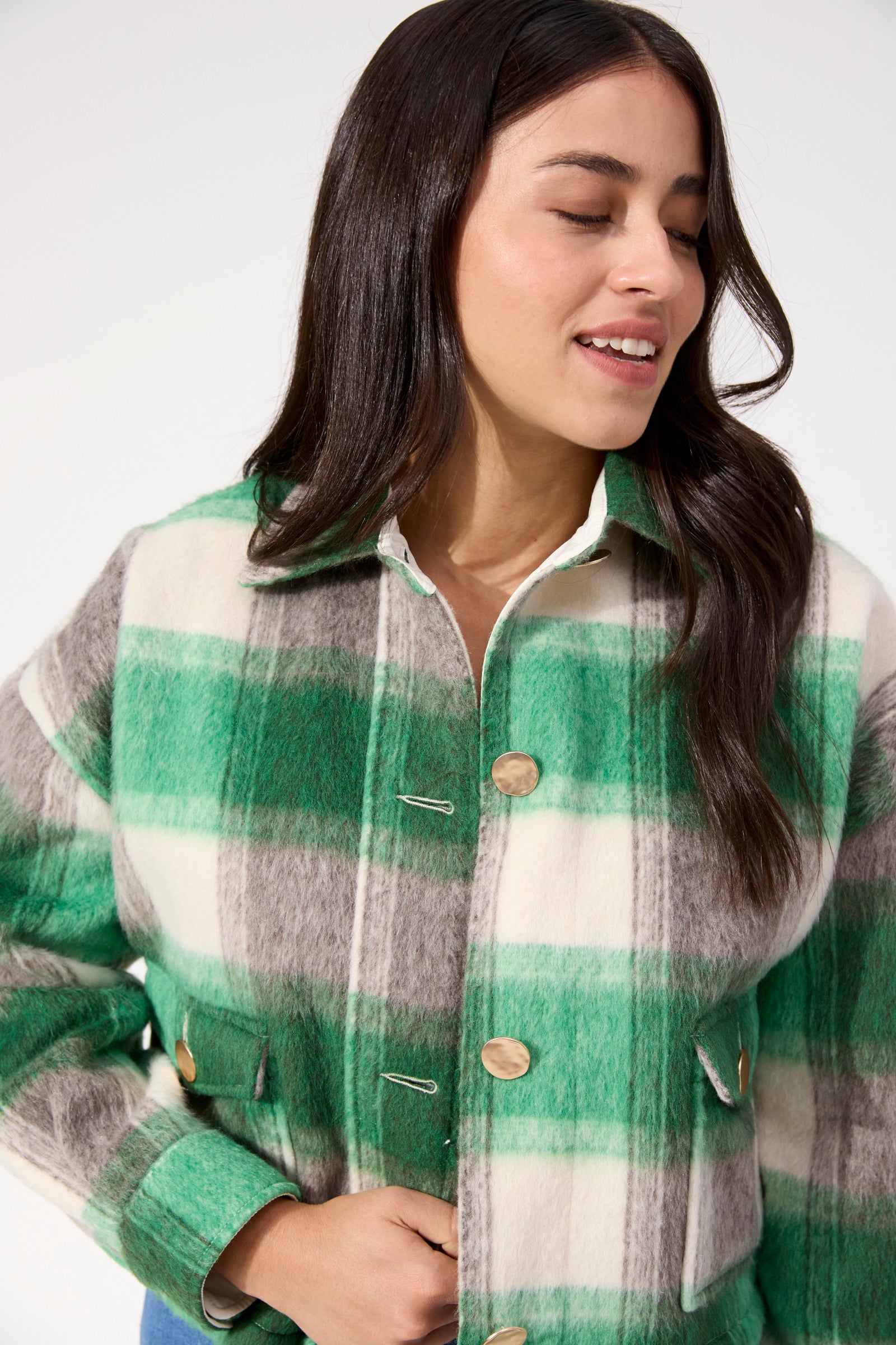 Fargo Cropped Jacket - Green