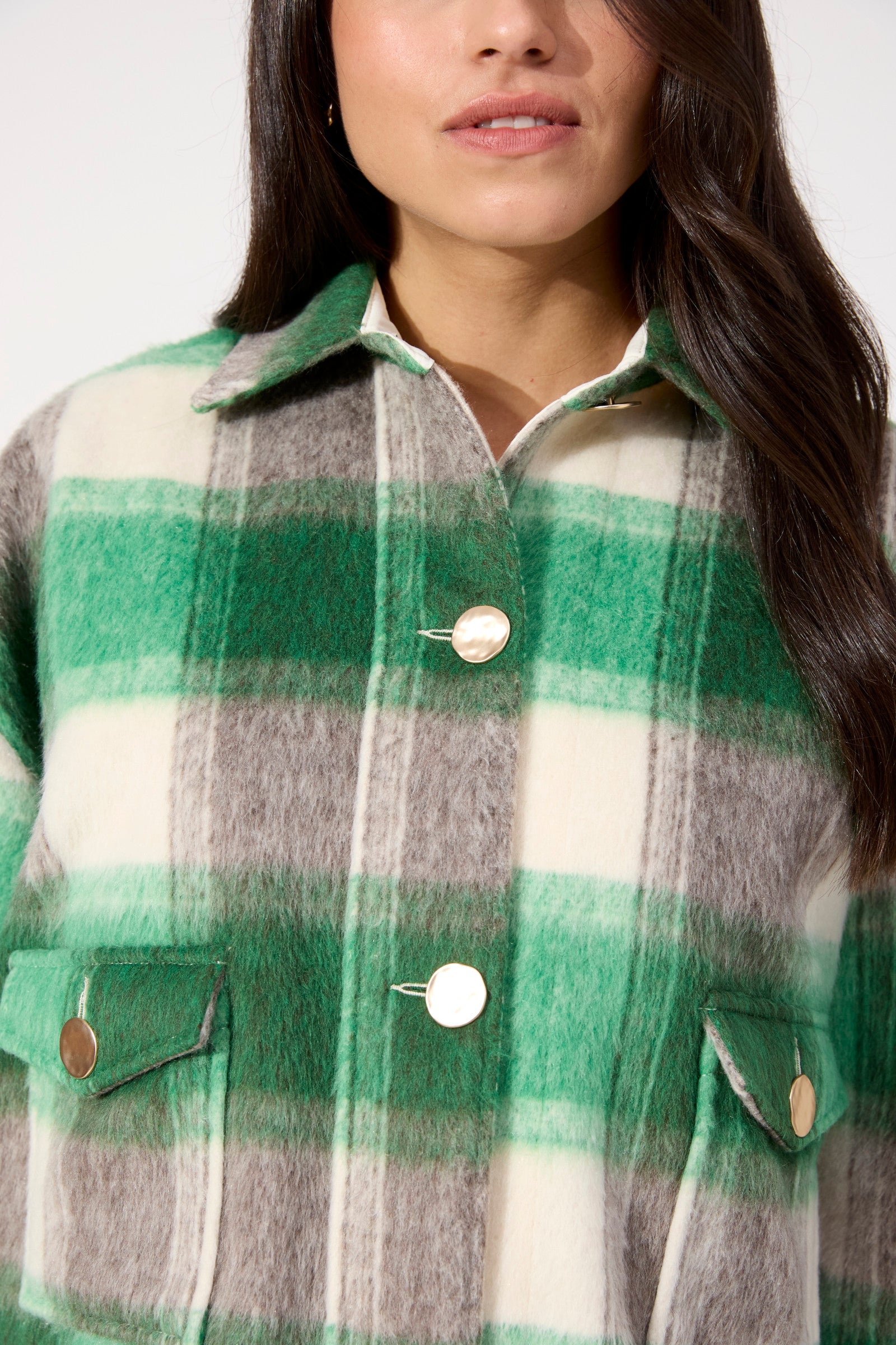 Fargo Cropped Jacket - Green