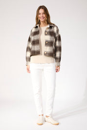 Fargo Cropped Jacket - Brown