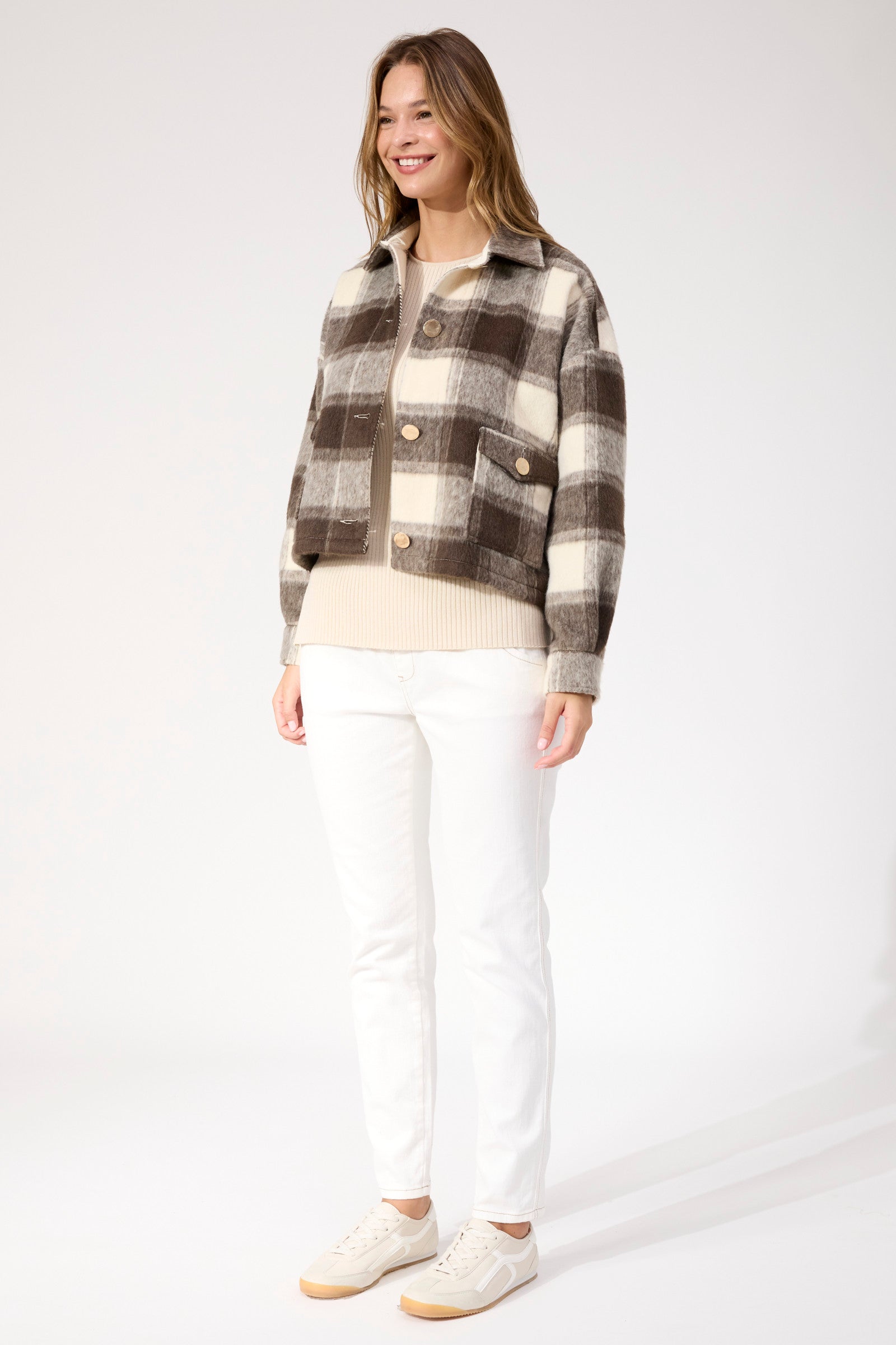 Fargo Cropped Jacket - Brown