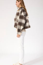 Fargo Cropped Jacket - Brown