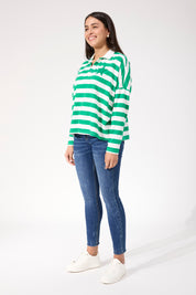 Columbus Stripe Polo Top - Green