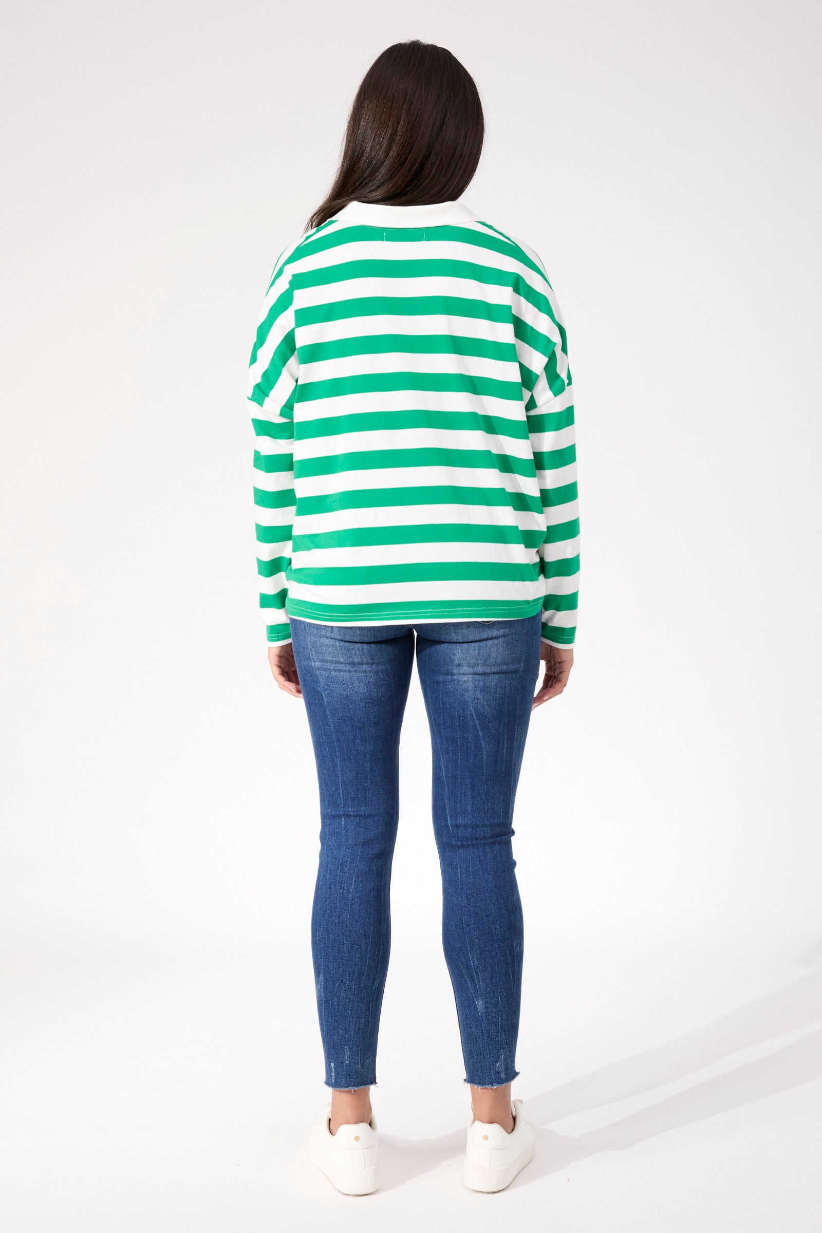 Columbus Stripe Polo Top - Green