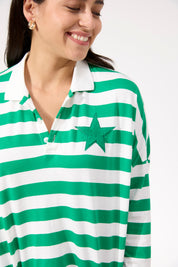 Columbus Stripe Polo Top - Green