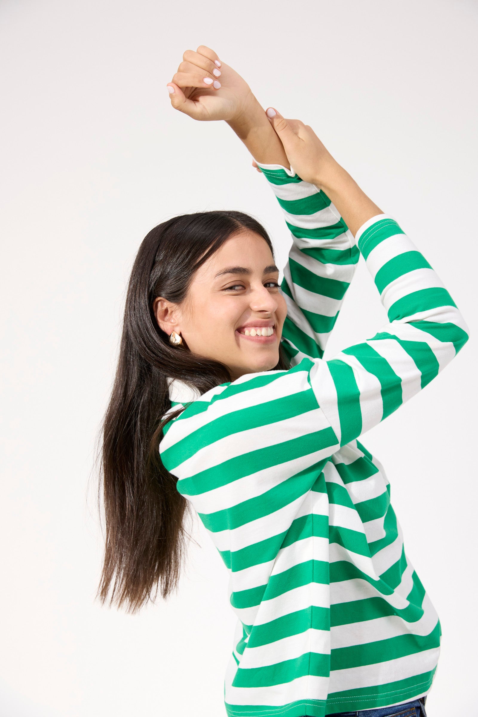 Columbus Stripe Polo Top - Green