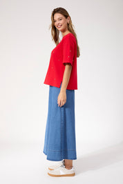 Boston Studded Sweat Tshirt - Red