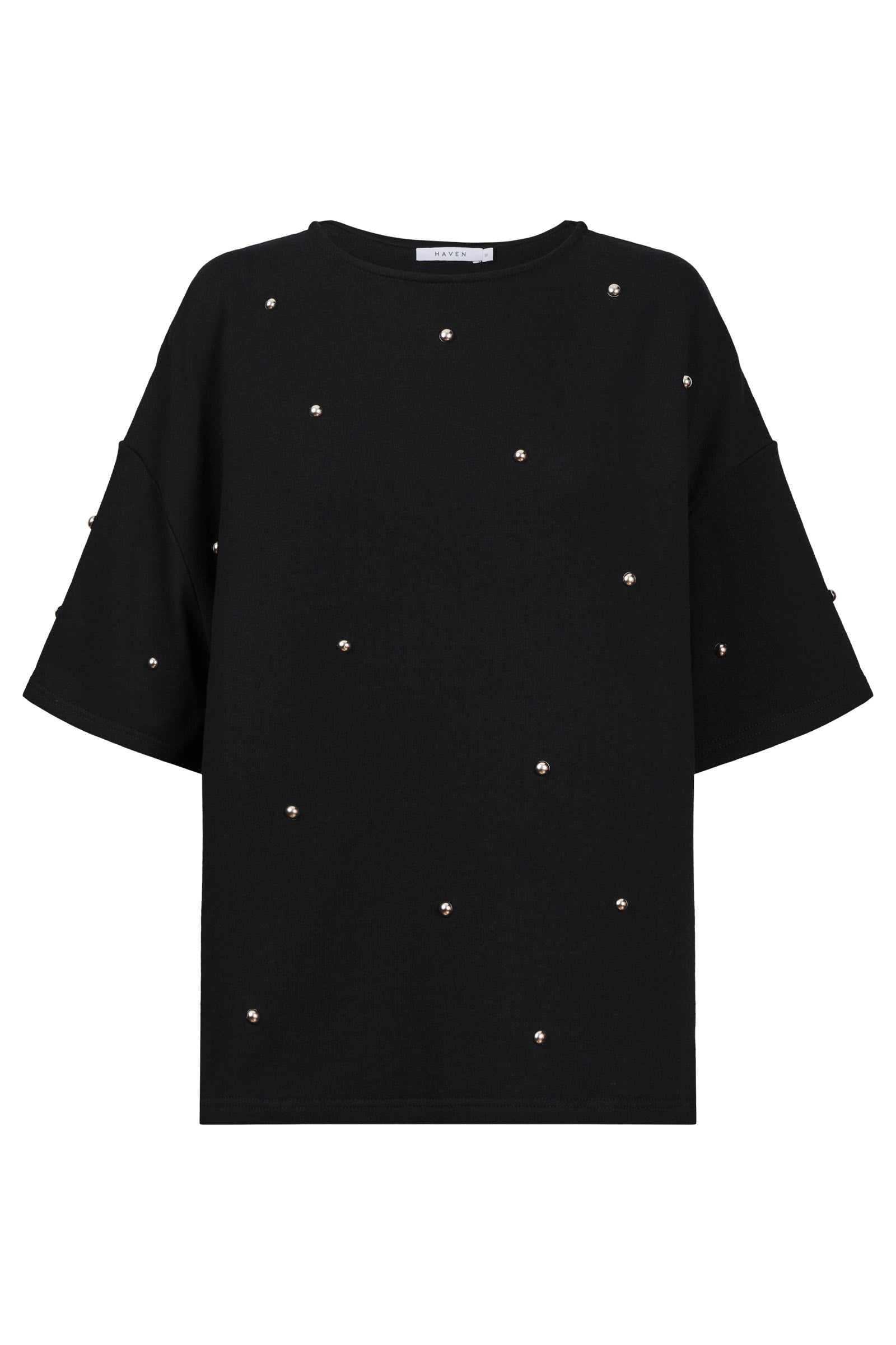 Boston Studded Sweat Tshirt - Black