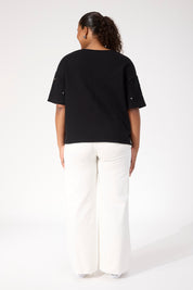 Boston Studded Sweat Tshirt - Black