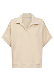 Boston Crop Sweat Top - Latte