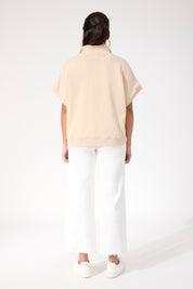 Boston Crop Sweat Top - Latte