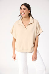 Boston Crop Sweat Top - Latte