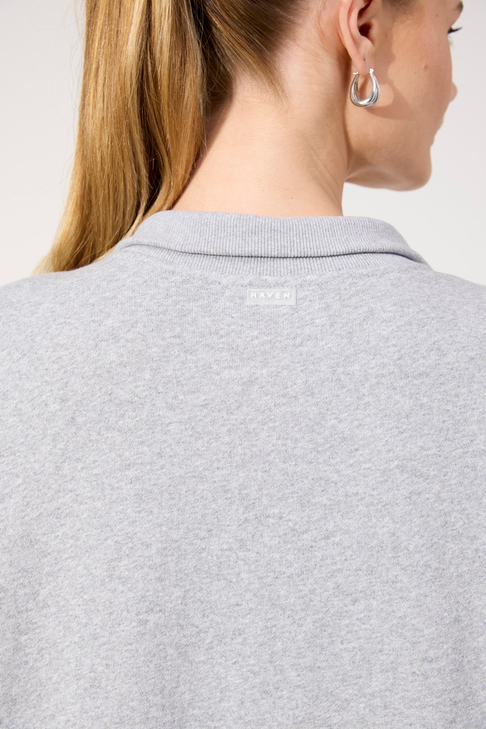 Boston Crop Sweat Top - Grey
