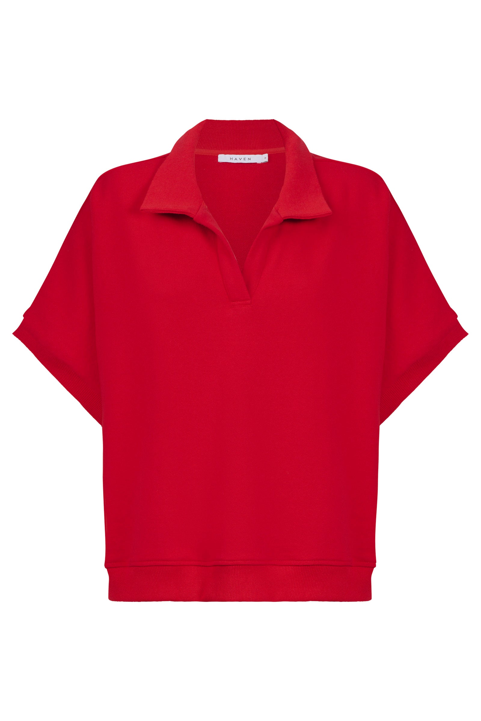 Boston Crop Sweat Top - Red