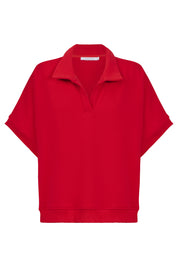 Boston Crop Sweat Top - Red