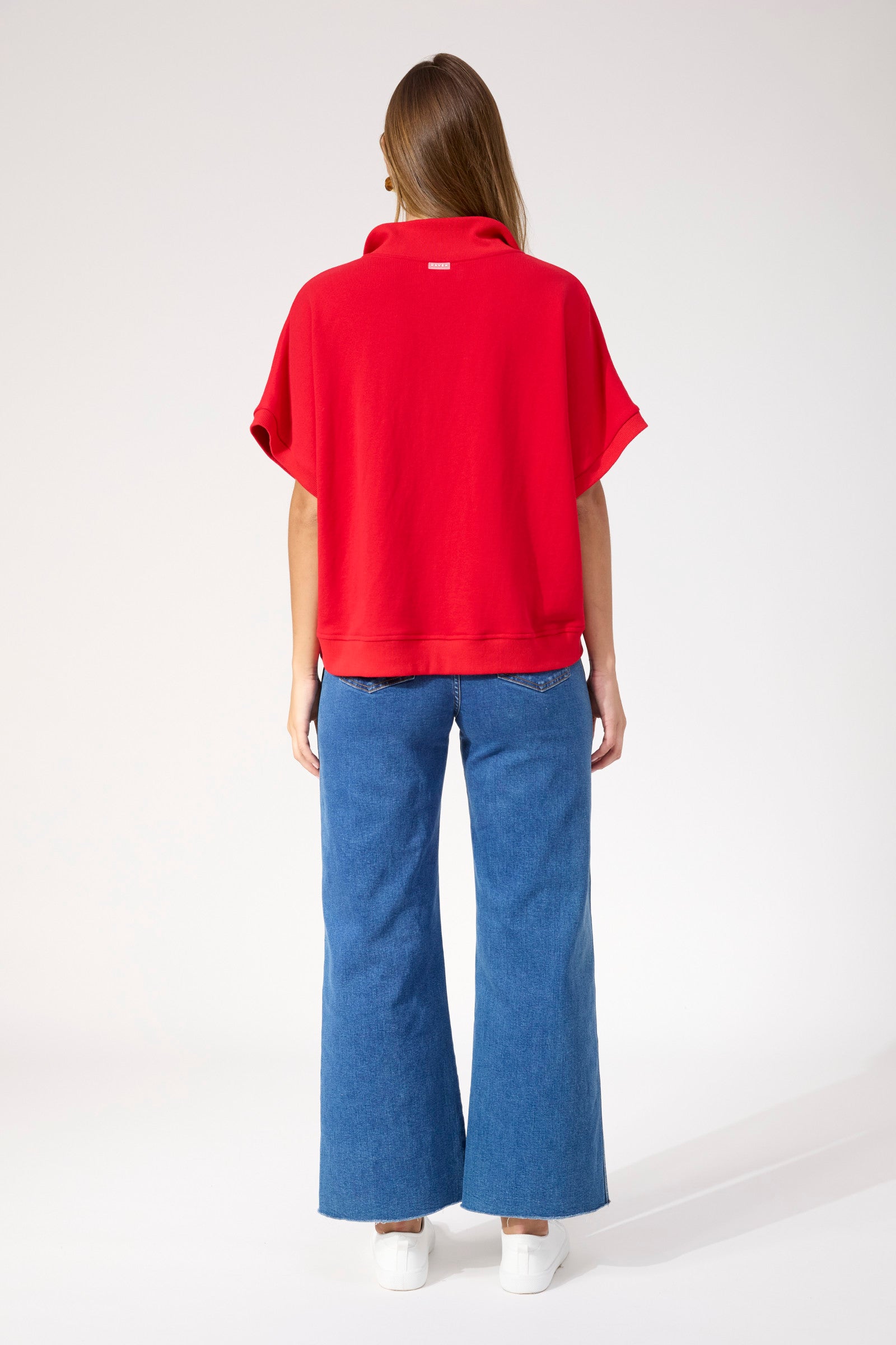 Boston Crop Sweat Top - Red