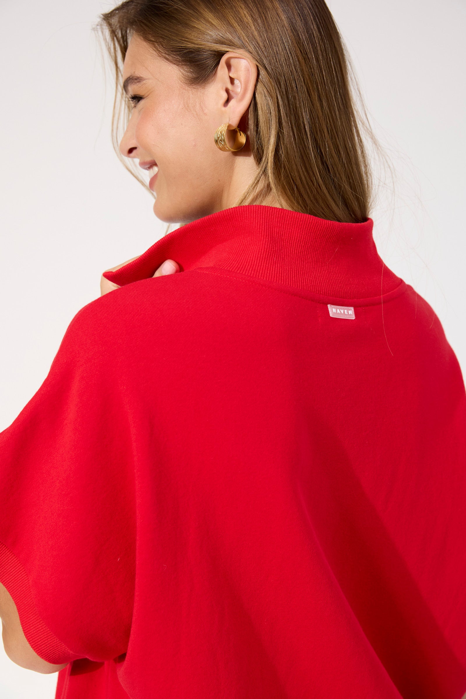 Boston Crop Sweat Top - Red