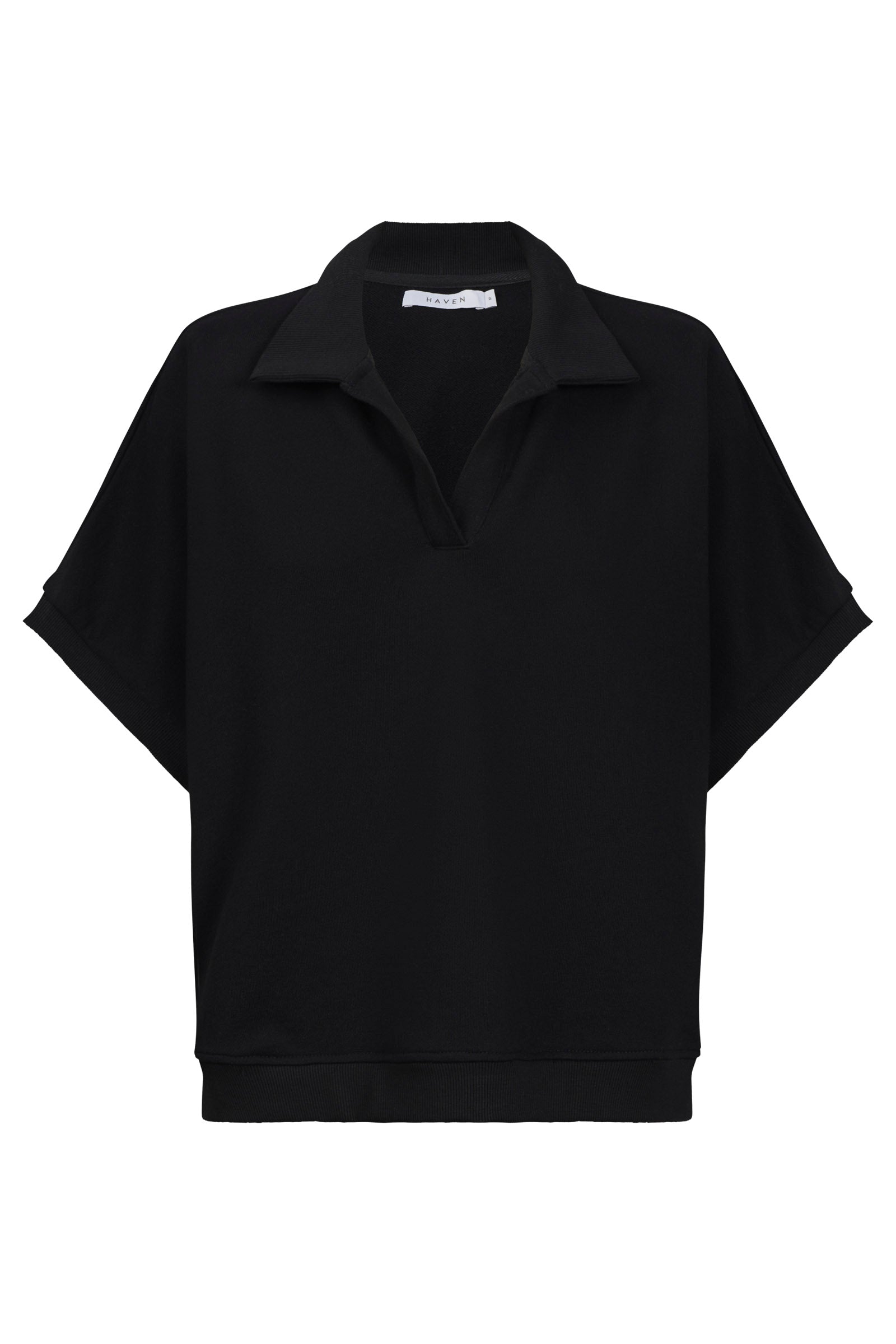 Boston Crop Sweat Top - Black