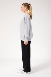 Boston Studded Sweatshirt - Grey
