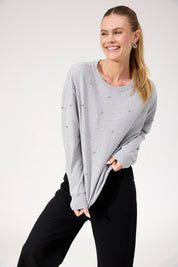 Boston Studded Sweatshirt - Grey