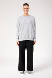 Boston Studded Sweatshirt - Grey