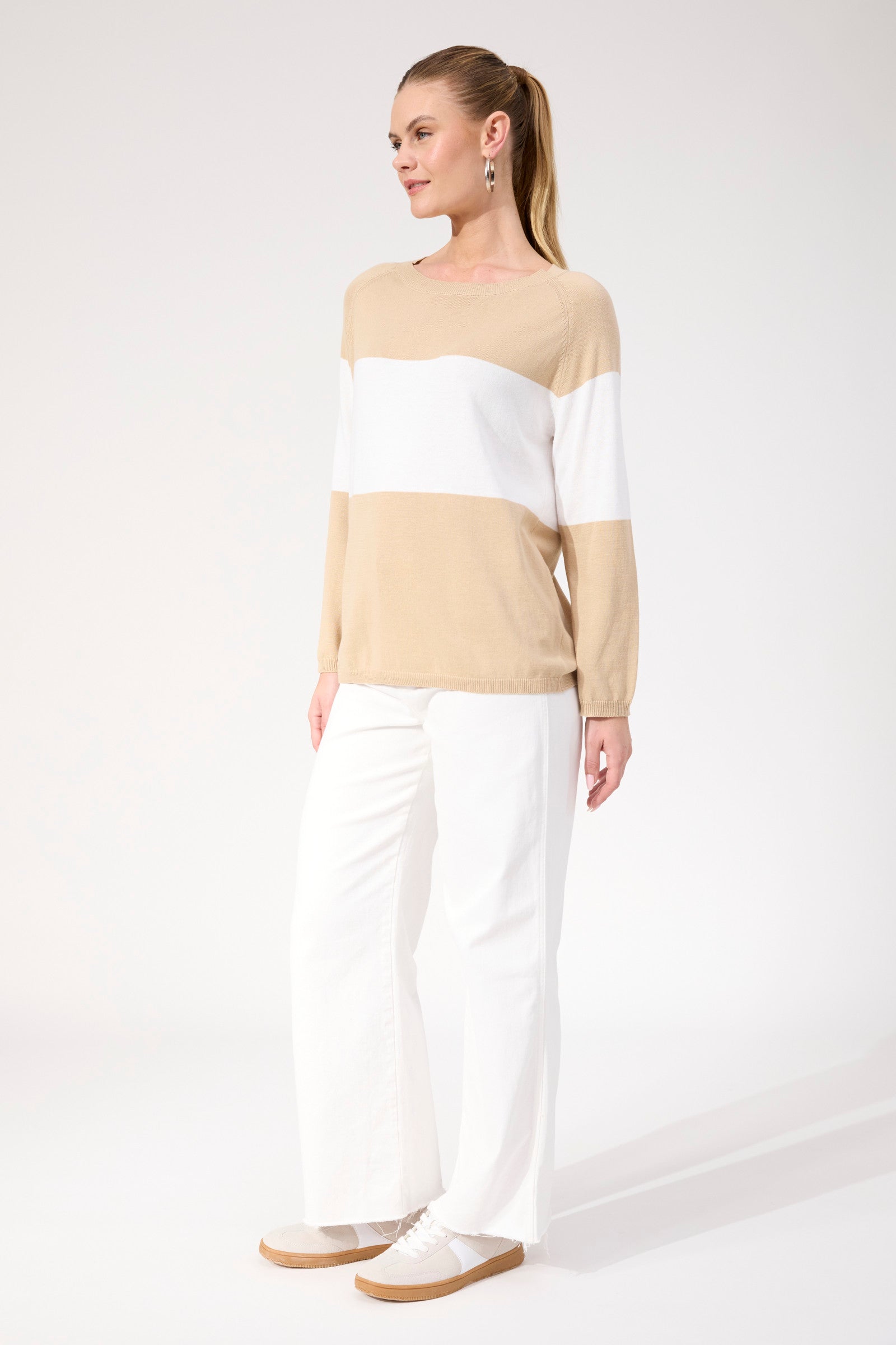 Savoie Stripe Jumper - Latte