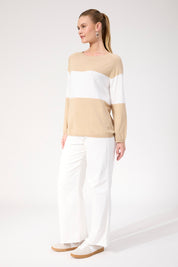 Savoie Stripe Jumper - Latte