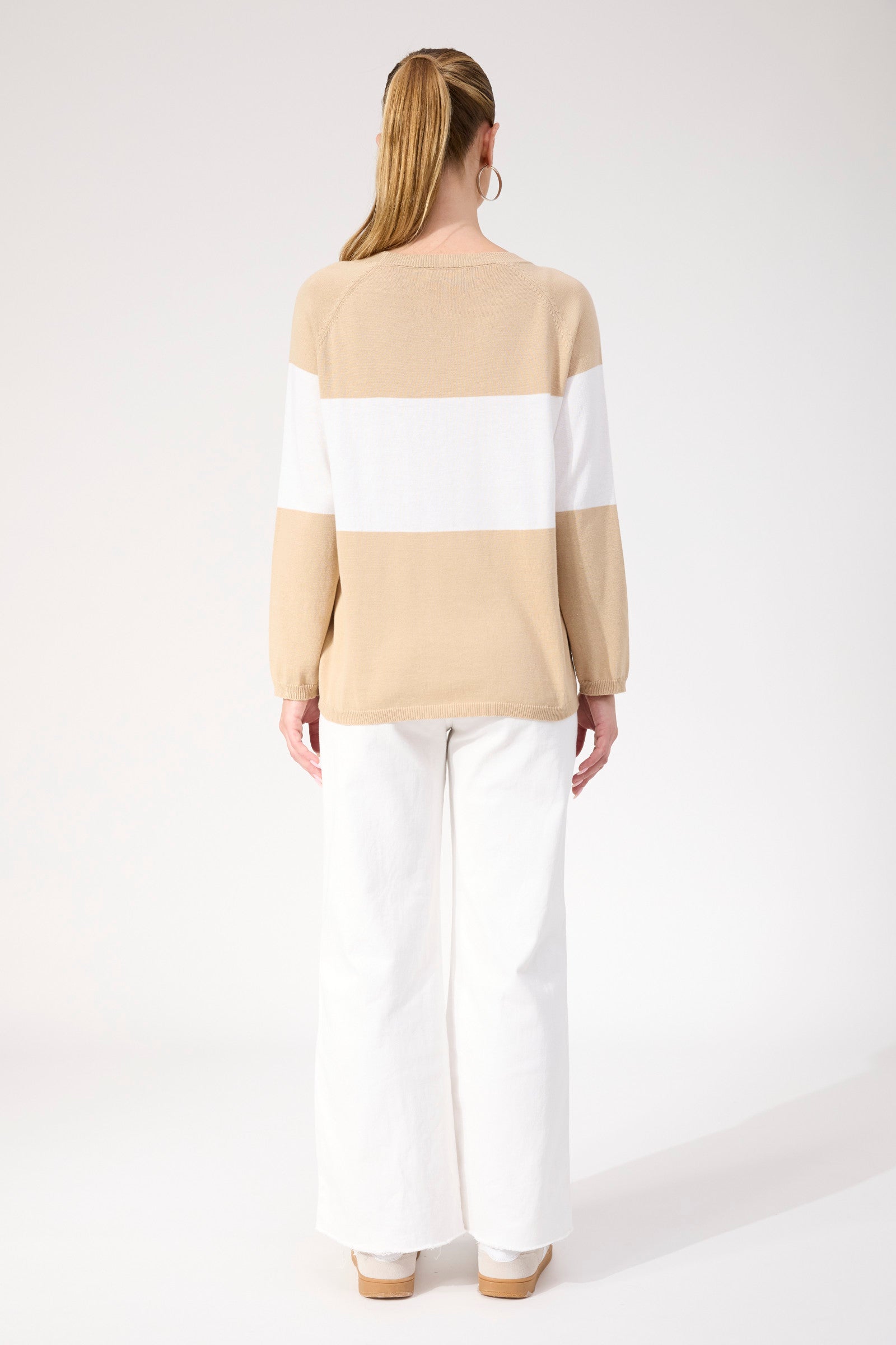 Savoie Stripe Jumper - Latte