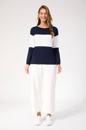 Savoie Stripe Jumper - Navy