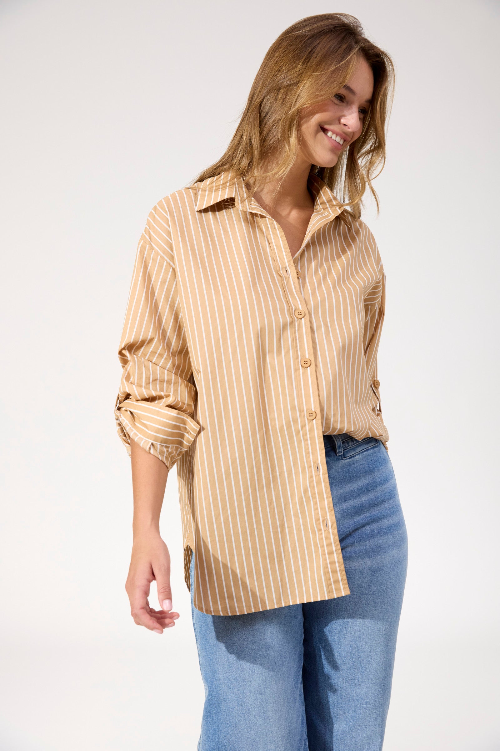 Fairbanks Stripe Shirt - Latte