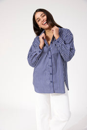 Fairbanks Stripe Shirt - Navy