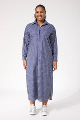 Fairbanks Stripe Shirt Dress - Navy