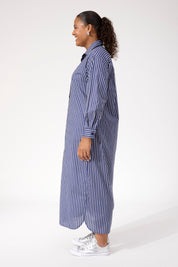 Fairbanks Stripe Shirt Dress - Navy