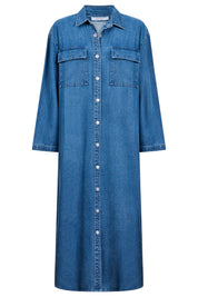 Denver Denim Shirt Dress - Blue