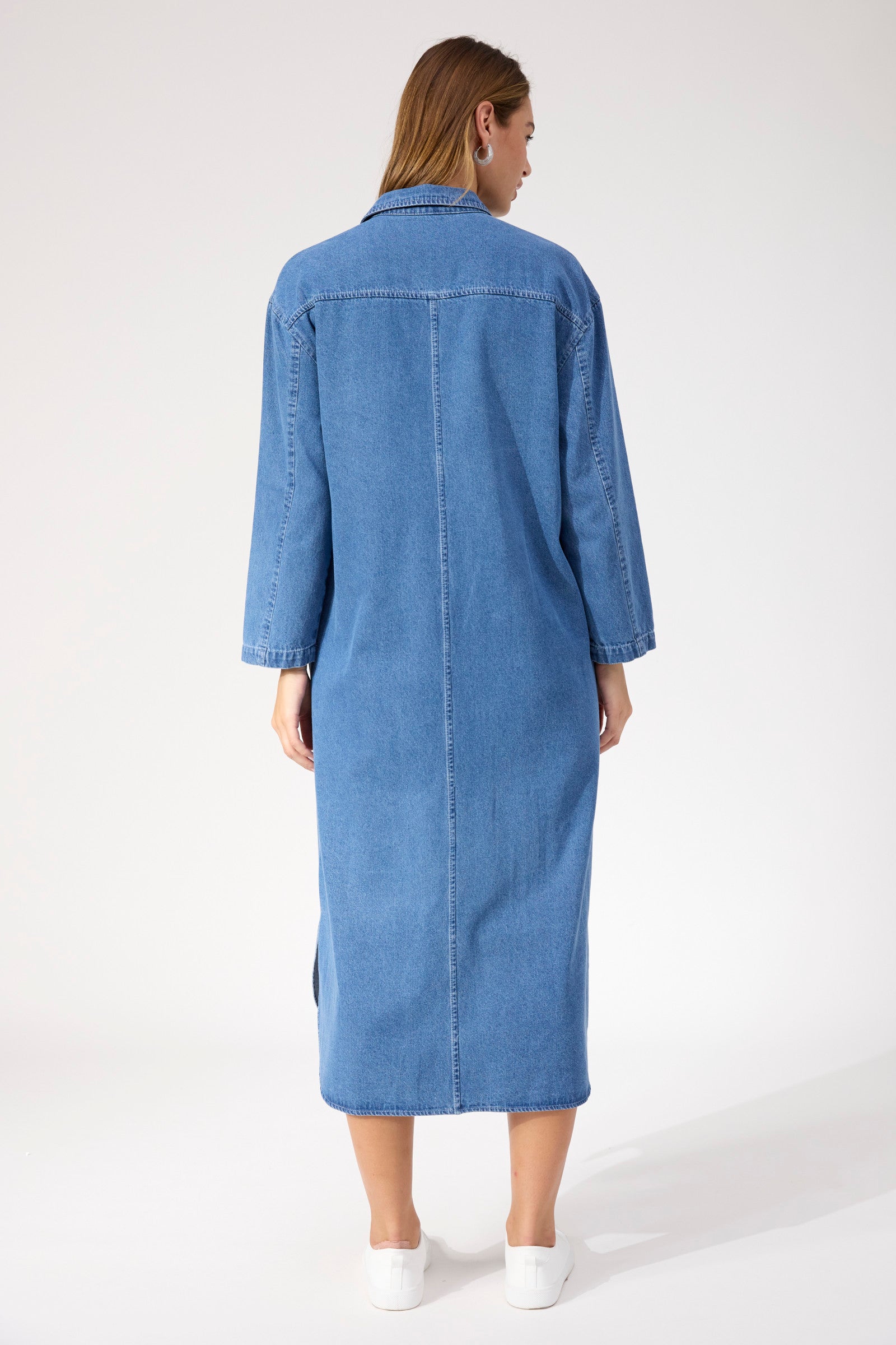 Denver Denim Shirt Dress - Blue