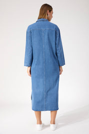 Denver Denim Shirt Dress - Blue