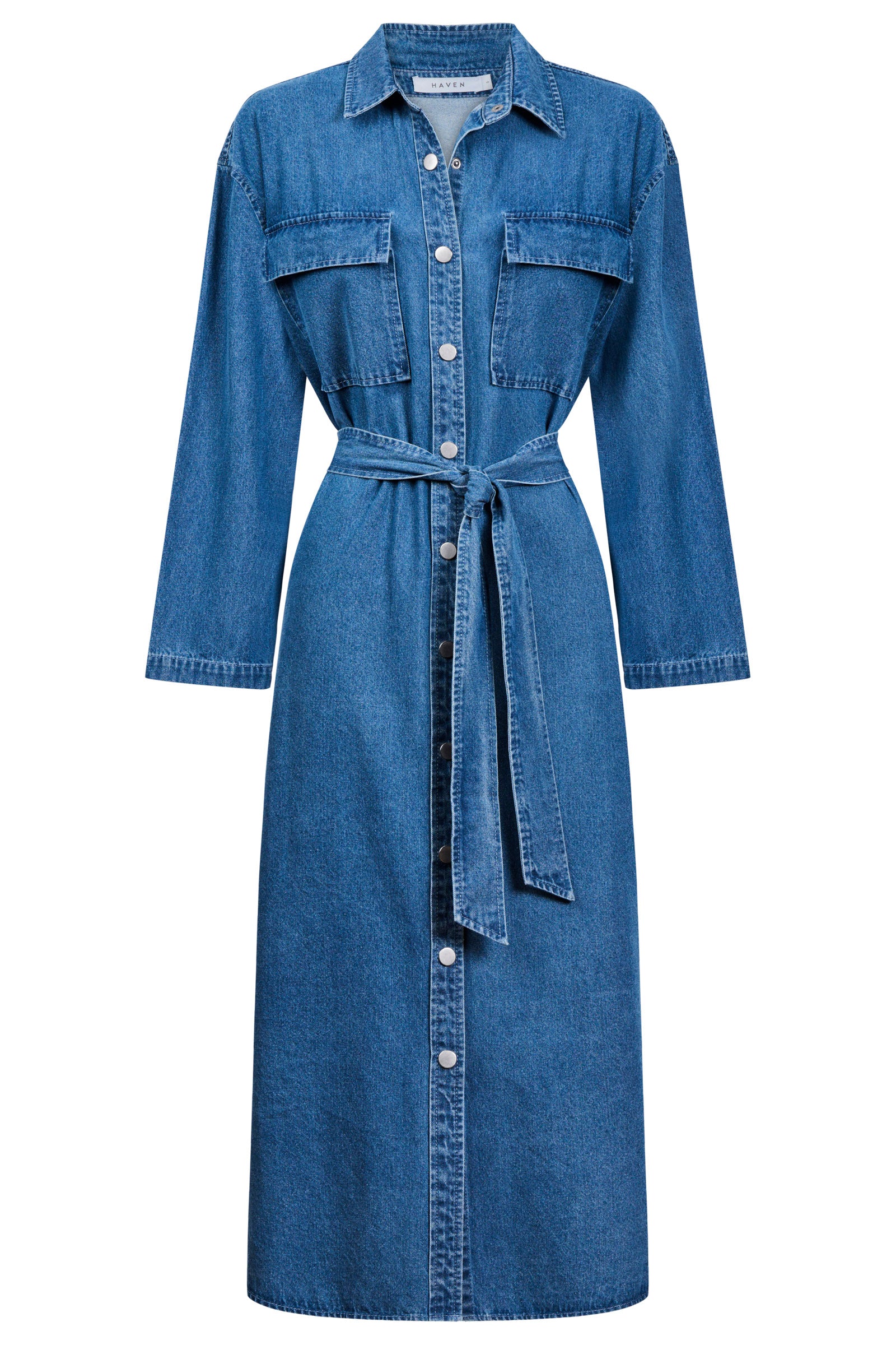 Denver Denim Shirt Dress - Blue