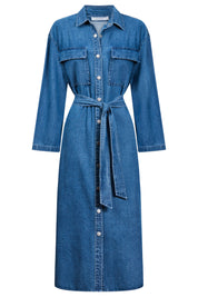 Denver Denim Shirt Dress - Blue