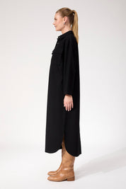 Denver Denim Shirt Dress - Black