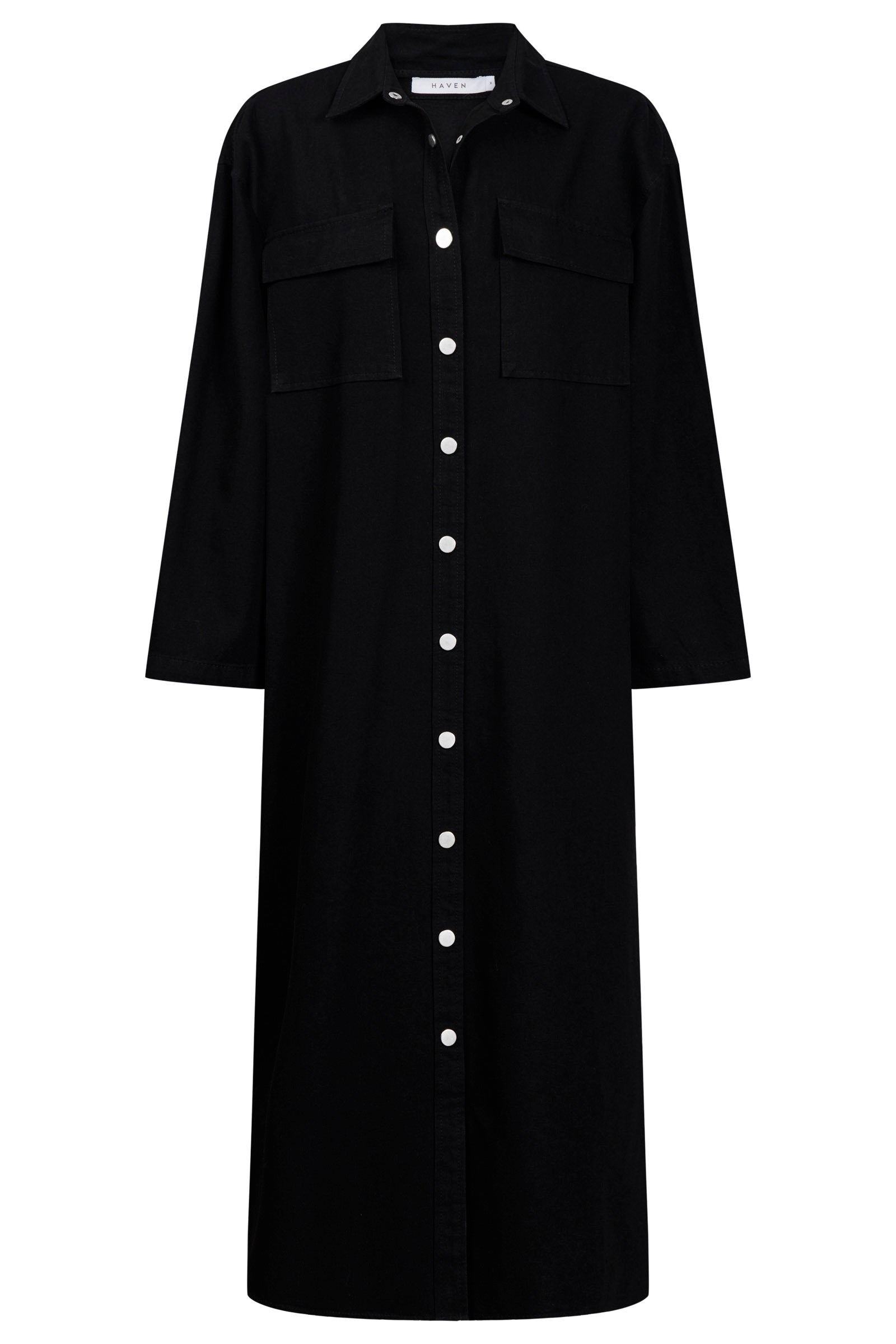 Denver Denim Shirt Dress - Black